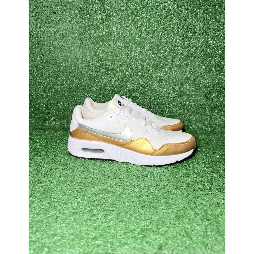 Nike Air Max SC SE Womens Size 9 White Gold Athletic Running Shoes Sneakers